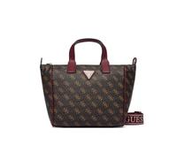 Guess bolso de hombro Follie Travel Small Tote Bag – logo marrón oscuro