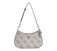 GUESS bolso de hombro Noelle II Top Zipper Shoulder Bag Dark Taupe Logo crema