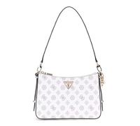 GUESS Bolso de Hombro para Mujer, Diseño con Logo Monograma, Blanco y Gris, Asa Ajustable
