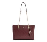 GUESS bolso de hombro Tisha 3 Compartment Tote Wine Logo burdeos