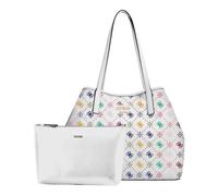 GUESS bolso shopper bolso de hombro Emelie Logo Large 2 In 1 Tote Bag Multi Logo blanco