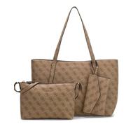 GUESS bolso shopper Brenton Top Zip Tote Latte Logo beige