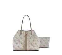 GUESS bolso shopper Erenia 2 in 1 Tote Dark Taupe Logo blanco