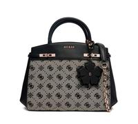 GUESS bolso bandolera Melinda Logo Tri Compartment Satchel Black Logo negro