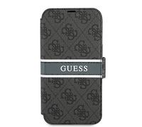 GUESS Book Case 4G GUBKP13L4GDGR - Funda para iPhone 13 Pro, diseño de Rayas, Color Gris