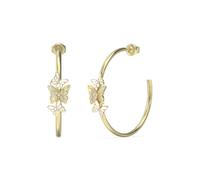 GUESS Boucles d'oreilles Acier Avec Papillons Chrysalis JUBE04105JWYGWHT-U, Grande, Acier inoxydable, Zircone cubique