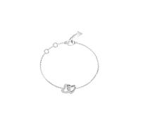 GUESS brazalete Beloved 15mm Heart Links Bracelet Rhodium plateado