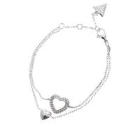 GUESS brazalete Beloved Two Hearts Double Bracelet S Rhodium