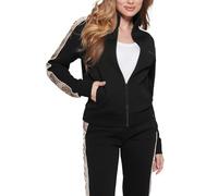 Guess Britney Full Zip Sweatshirt Sudadera, Negro Azabache, S para Mujer