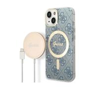 Guess Bundle Pack Funda 4G Para Magsafe Azul Dorado - iPhone 14