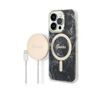 Guess Bundle Pack Funda IML Marble Para Magsafe Negro Oro - iPhone 14 Pro Max