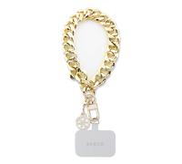 Guess Cadena de muñeca para smartphone con colgante 4G y mosquetón, Dorado