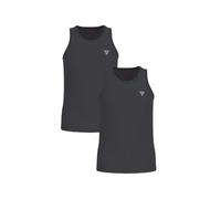 GUESS Caleb Hero - Playera sin Mangas para Hombre, 2 Unidades, Jet Black W/Frost Grey, M