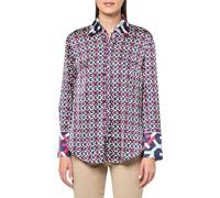GUESS Camisa ecológica de manga larga Alexandra para mujer, Logotipo G Dark-b Print, M