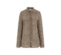Guess Camisa ecológica de Manga Larga para Mujer, Estampado de Leopardo Aquarelle, XS