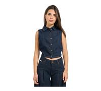 Guess - Camisa vaquera corta - Blouses & Shirts - Mujer - Azul - S -