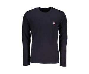Guess - Camiseta Azul Algodón Logo Estampado Manga Larga - Tops - Hombre - Azul - S -