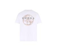 GUESS Camiseta beige / verde oscuro / blanco M beige / verde oscuro / blanco