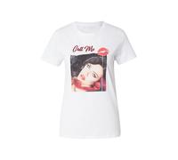 GUESS Camiseta 'CALL ME EASY' gris claro / rojo sangre / negro / blanco M gris claro / rojo sangre / negro / blanco