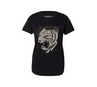 GUESS Camiseta capuchino / negro XS capuchino / negro