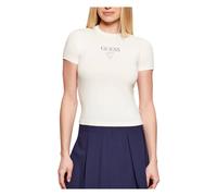 Guess- Camiseta con Logo Bordado- Tops- Mujer- Blanco- S- Camiseta con Logo Bordado