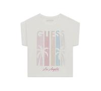 Guess Camiseta de manga corta ecológica para niña, Blanco puro, 16 Years