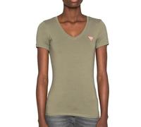 GUESS - Camiseta de manga corta para mujer, color caqui