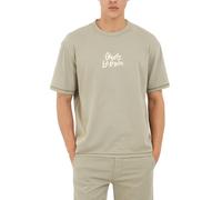 Guess Camiseta de Manga ecológica para Hombre con Parche en la Parte Trasera, Planta de Salvia, Small