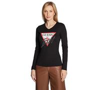 Guess Camiseta de Manga Larga con Cuello de Pico para Mujer Icon