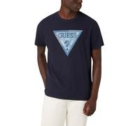 Guess Camiseta ecológica con Parche Triangular para Hombre, Smart Blue, Medium