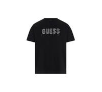 Guess Camiseta ecológica de Manga Corta con Logotipo en Relieve para Hombre, Negro (Jet Black Multi), Medium