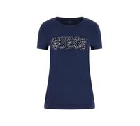 Guess Camiseta ecológica de manga corta con logotipo para mujer, Azul Ennegrecido, XL