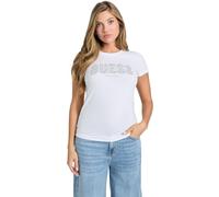 Guess Camiseta ecológica de Manga Corta con Logotipo para Mujer, Blanco Puro, S