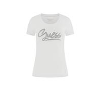 Guess Camiseta ecológica de manga corta para mujer GUESS Script, Blanco puro, XL