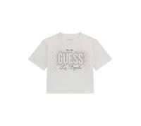 GUESS Camiseta ecológica de manga corta para niña, Blanco puro, 8 años