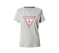 GUESS Camiseta gris moteado / rojo vivo / negro / blanco L gris moteado / rojo vivo / negro / blanco