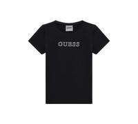 GUESS Camiseta infantil con diamantes, Negro azabache, 16 años