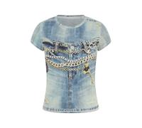 GUESS Camiseta marino / azul denim / dorado / negro S marino / azul denim / dorado / negro