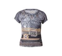 GUESS Camiseta marrón / marrón oscuro / negro / blanco L marrón / marrón oscuro / negro / blanco