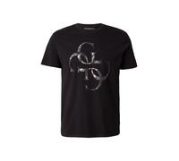 GUESS Camiseta negro / plata L negro / plata