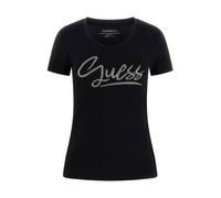 GUESS Camiseta negro / plata M negro / plata
