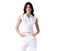 Guess Camiseta sin mangas de cerezo para mujer, Blanco puro, Large