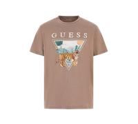 GUESS Camiseta 'Tiger Spirit' beige / brocado / esmeralda / naranja M beige / brocado / esmeralda / naranja