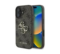 Guess - Carcasa Protectora para iPhone 16 Pro MAX - 4G PU Big Logo - Marrón (iPhone 16)