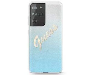 Guess Carcasa rígida Brillante para GUHCS21LPCUGLSBL S21 Ultra G998, Color Azul