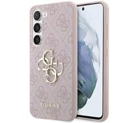 Guess - Carcasa rígida para Samsung Galaxy S24 (4G, con logotipo de metal grande GUHCS24S4GMGBR, color rosa)