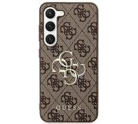 Guess - Carcasa rígida para Samsung Galaxy S24 (4G, con Logotipo de Metal Grande GUHCS24S4GMGBR, para Samsung Galaxy S24), Color marrón