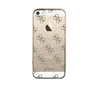Guess - Carcasa semirrígida para iPhone 5, 5S, SE, SE, Transparente y Dorado