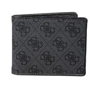 Guess Cartera Delgada Bifold de Cuero para Hombre, Gris Oscuro/Negro., Talla única