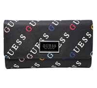 GUESS Cartera delgada triple plegable con logotipo de arco iris para mujer - Negro Multi, Negro -, Mini , Cartera delgada